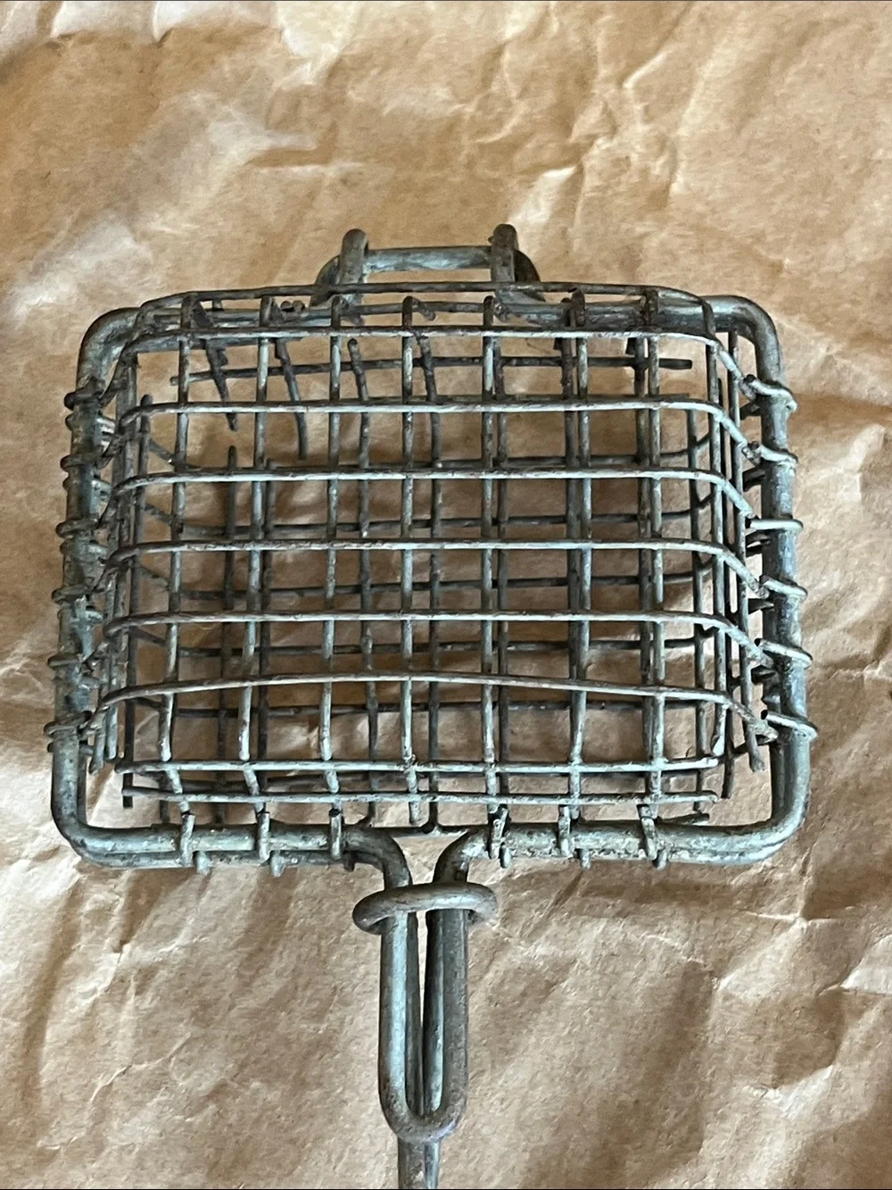 Vintage Metal Wire Soap Saver with Sliding Closure & Long Handle